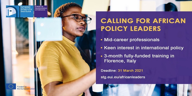 EUI School of Transnational Governance Young African Leaders Program 2021 (Funded)